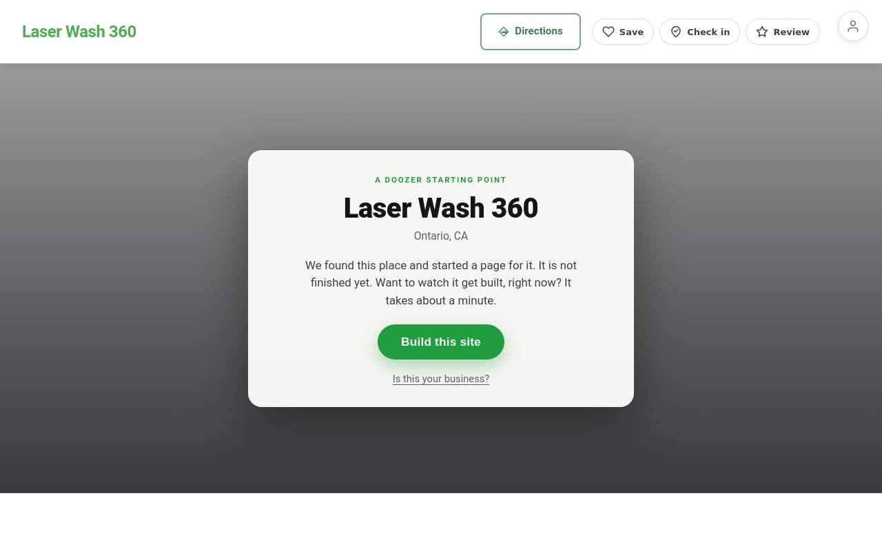 Preview of your live website