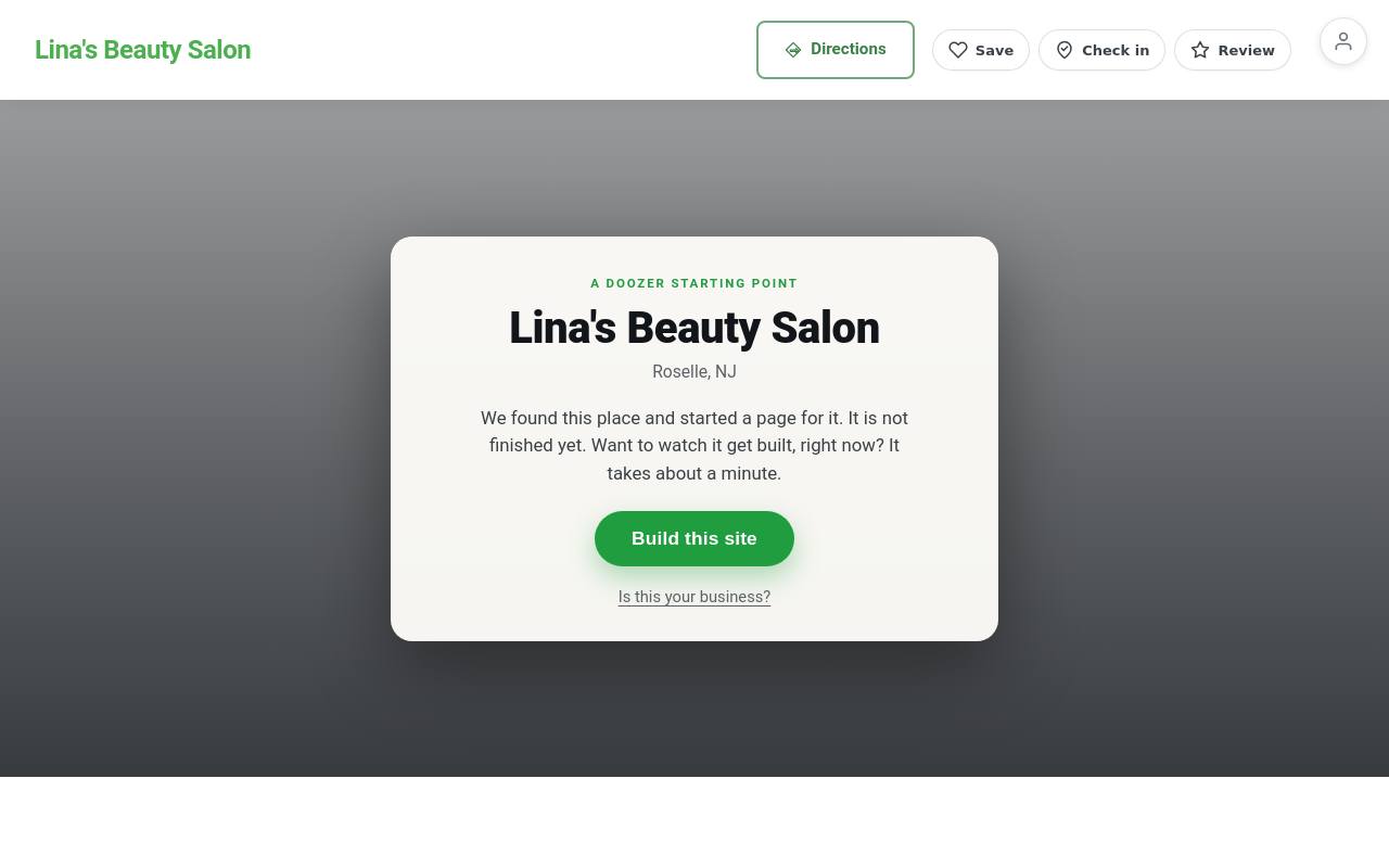 Preview of your live website