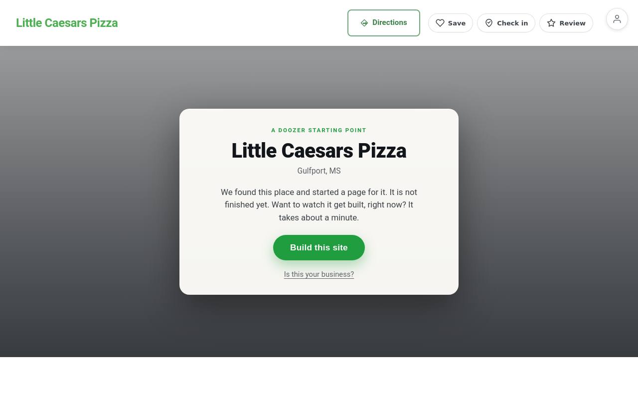 Preview of your live website