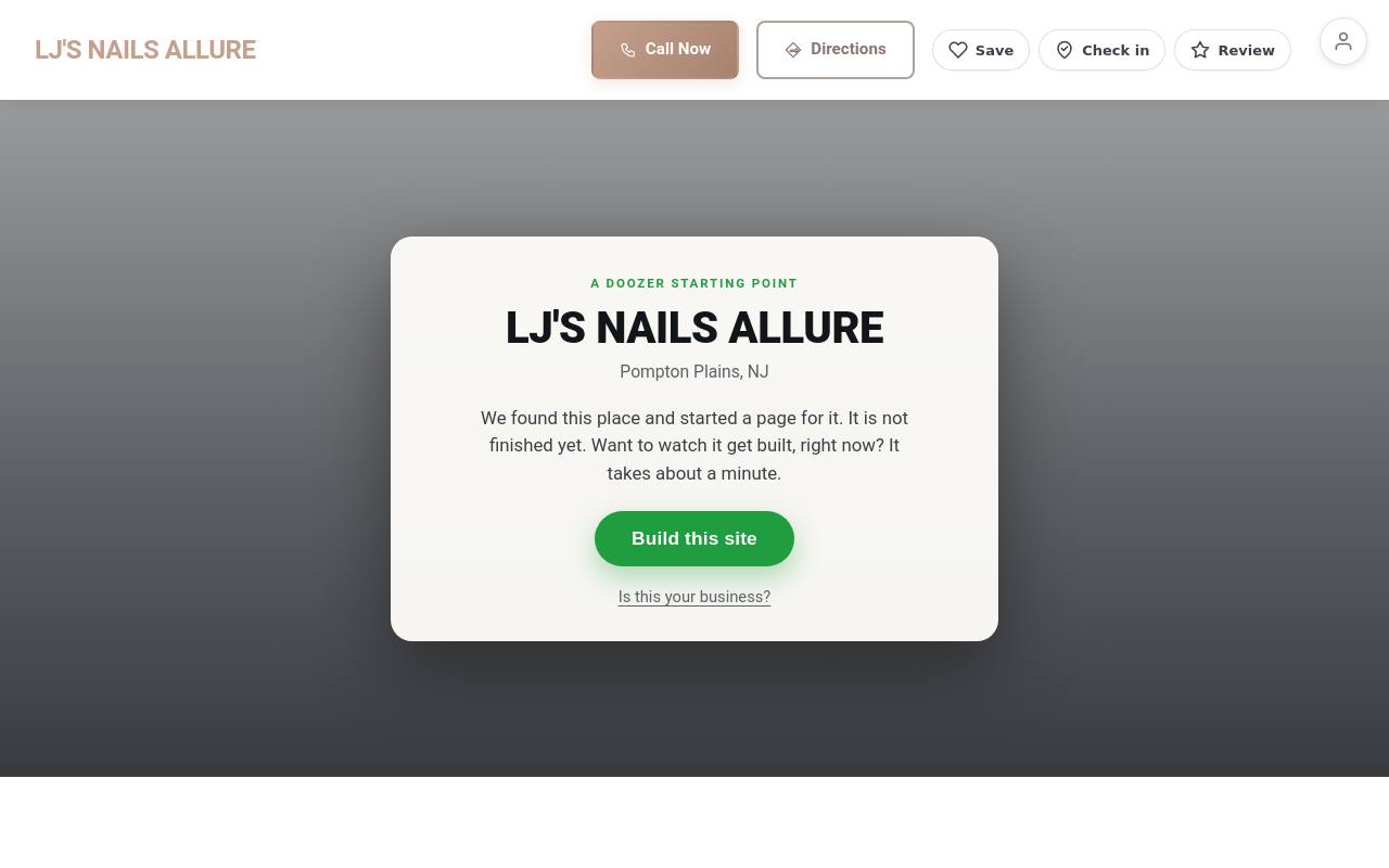 Preview of your live website