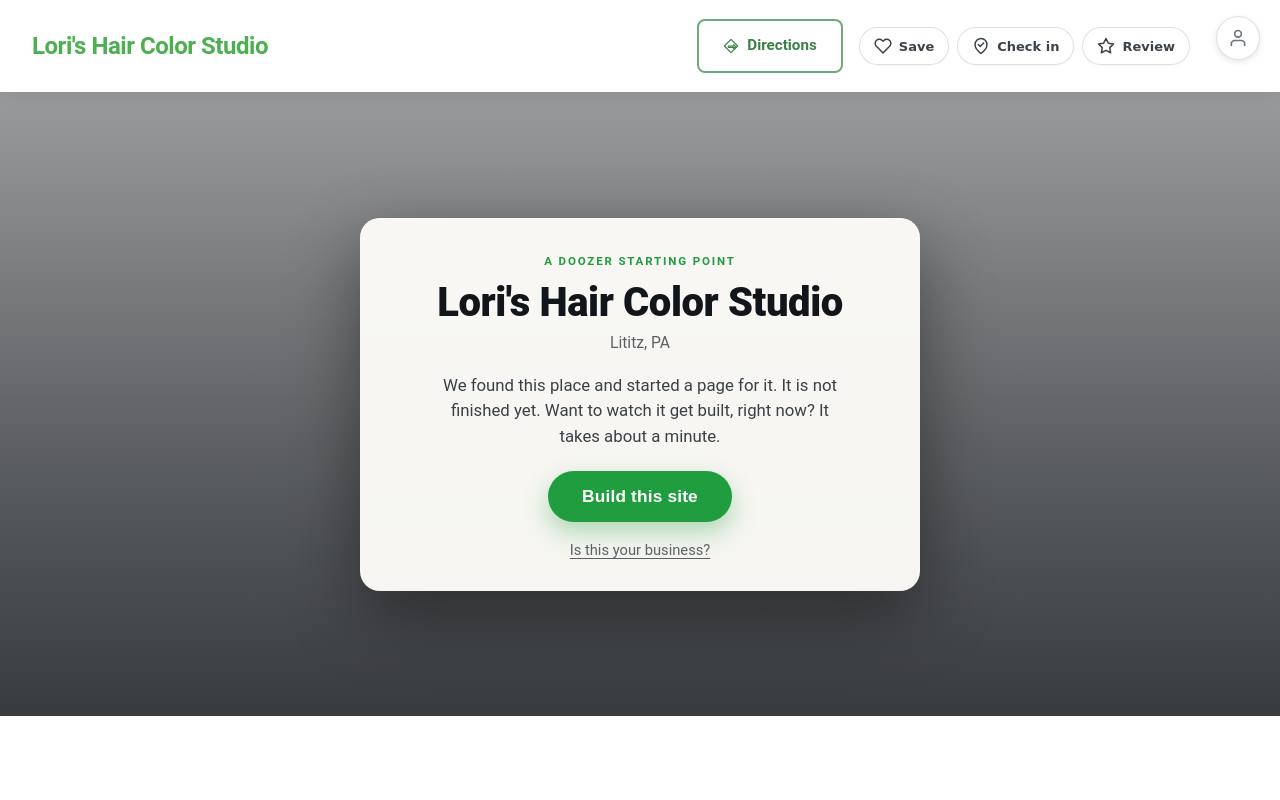 Preview of your live website