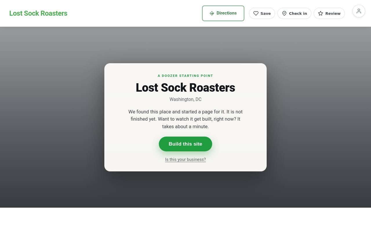 Preview of your live website