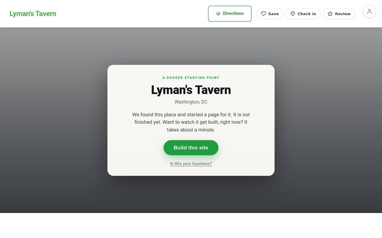 Preview of your live website