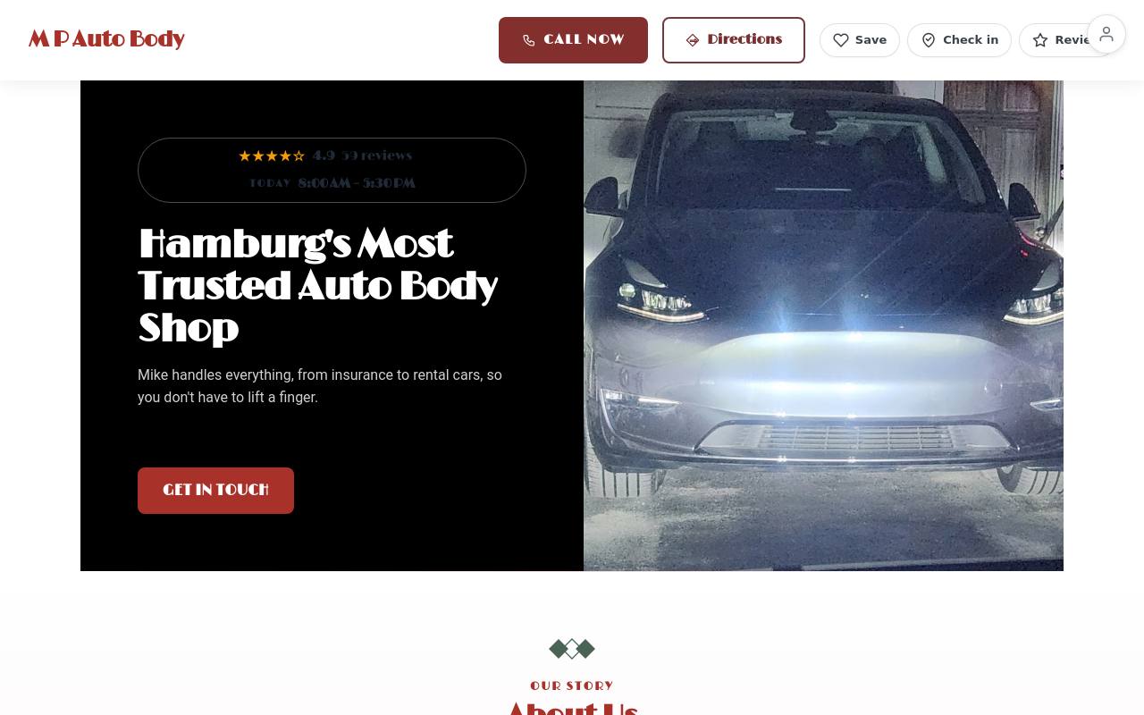 Preview of your live website