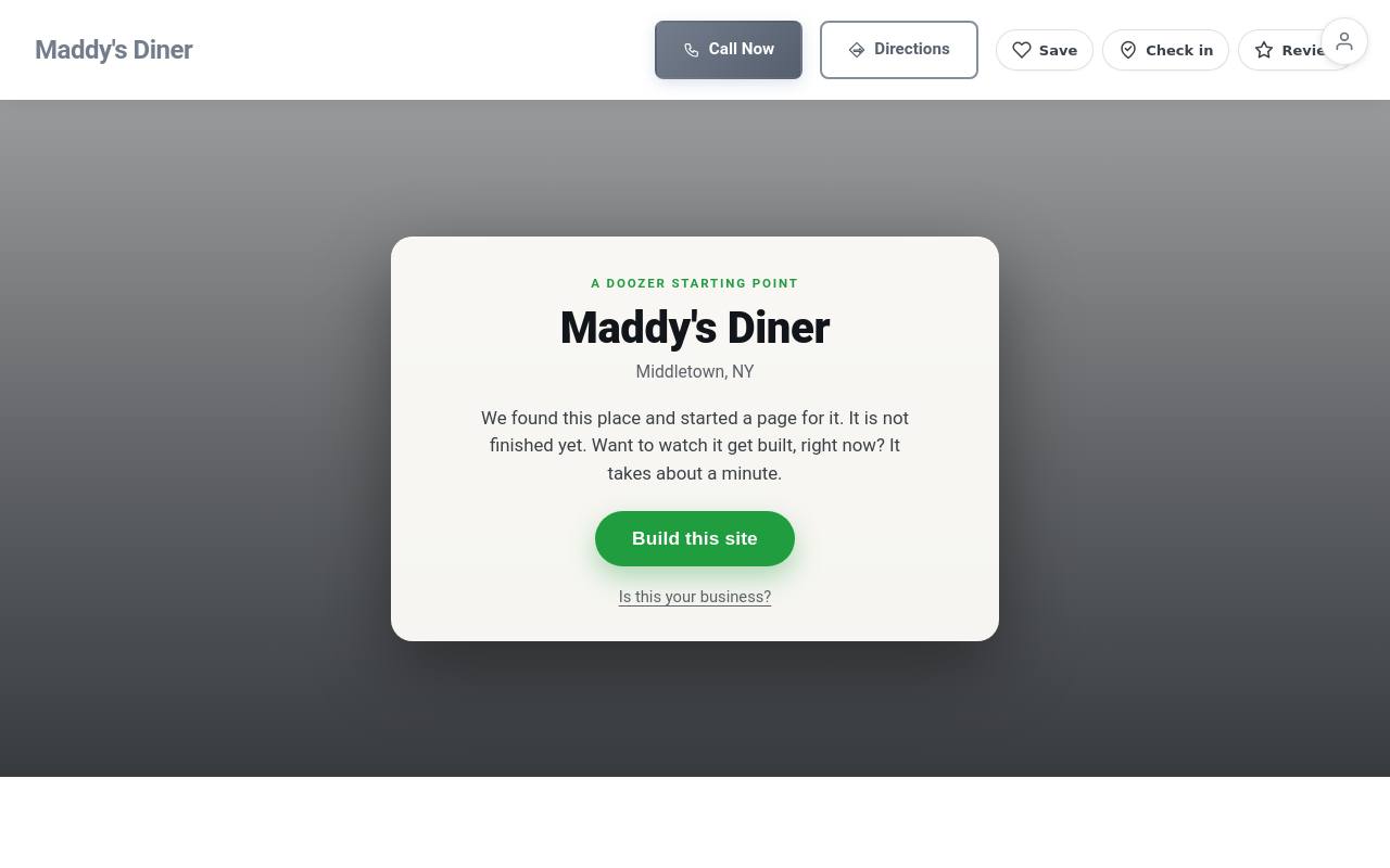 Preview of your live website