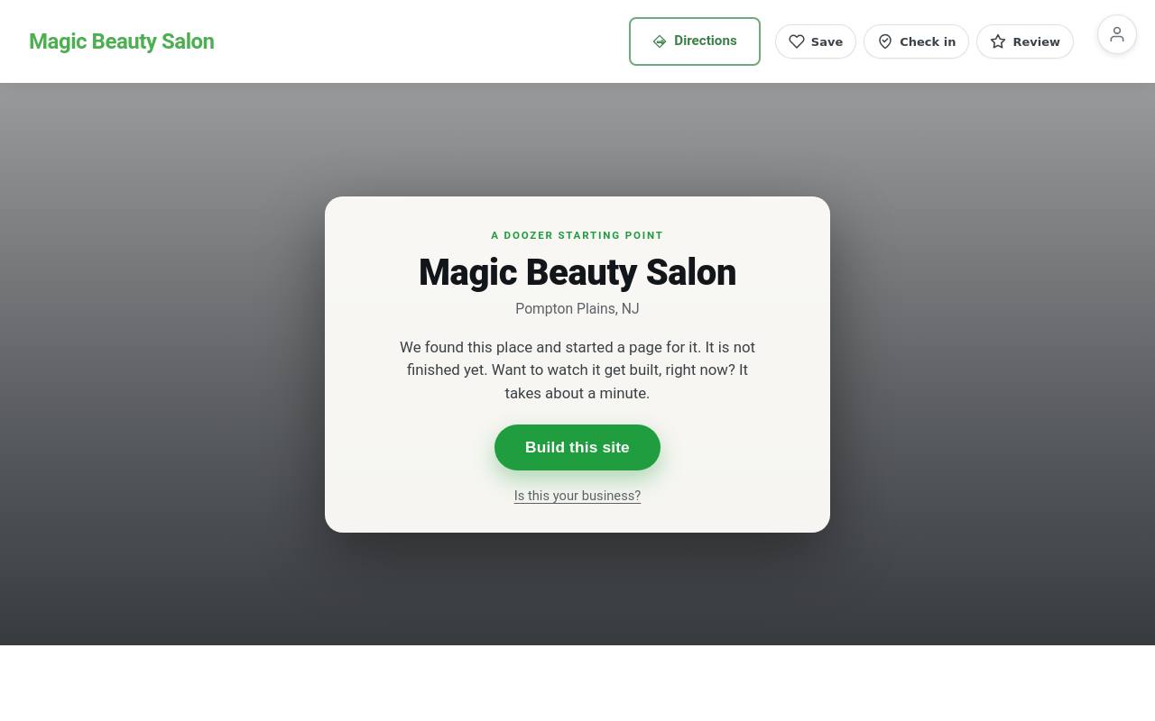 Preview of your live website