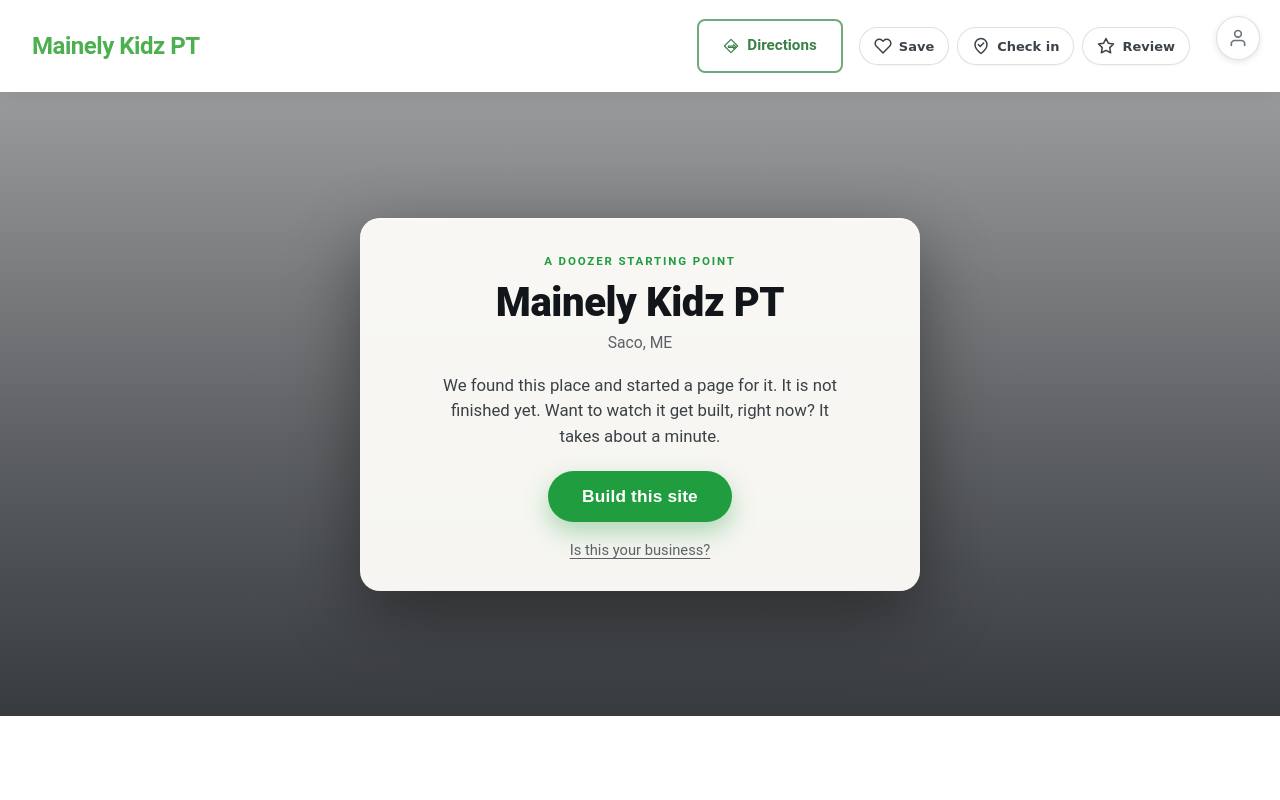 Preview of your live website