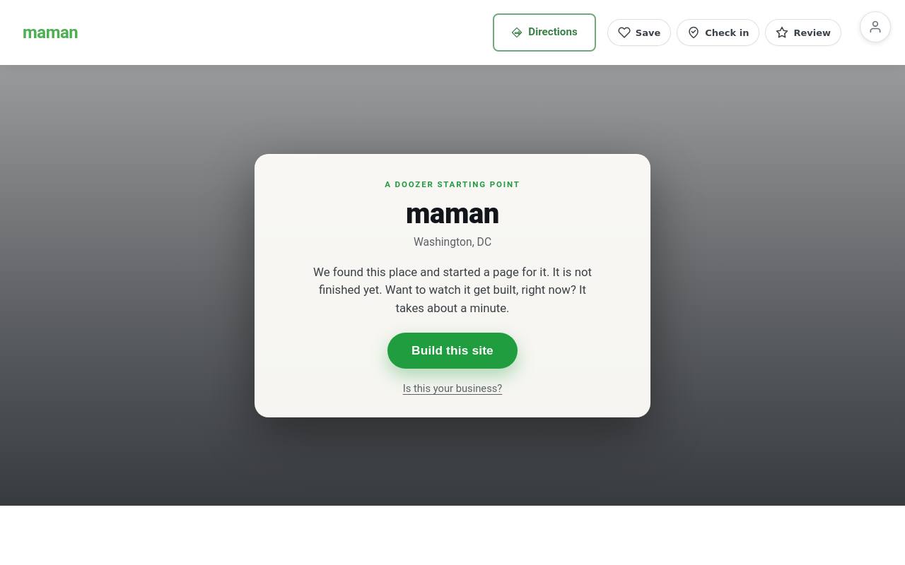 Preview of your live website