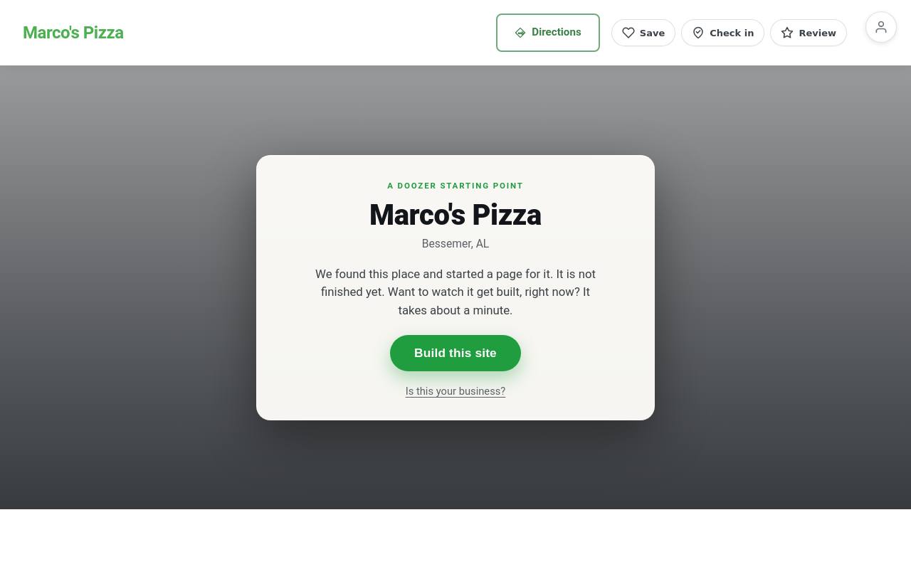 Preview of your live website