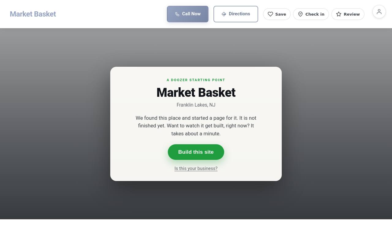 Preview of your live website