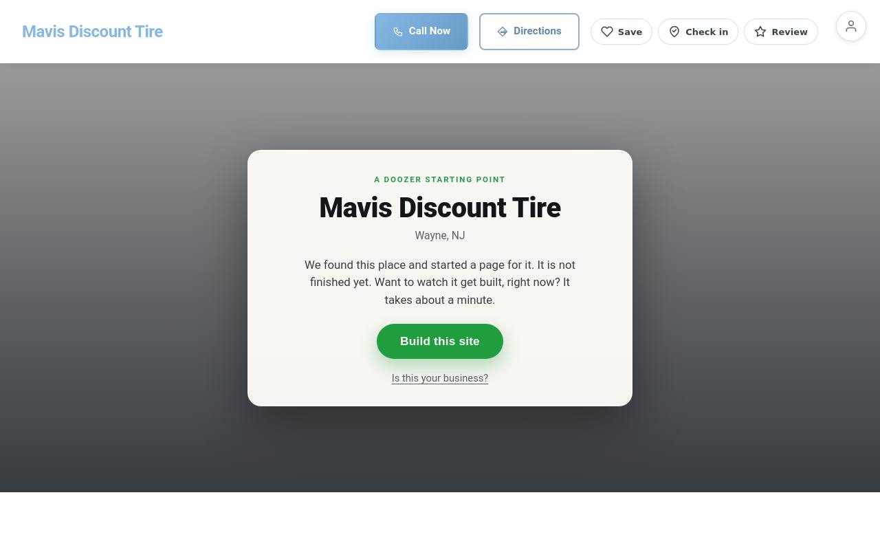 Preview of your live website