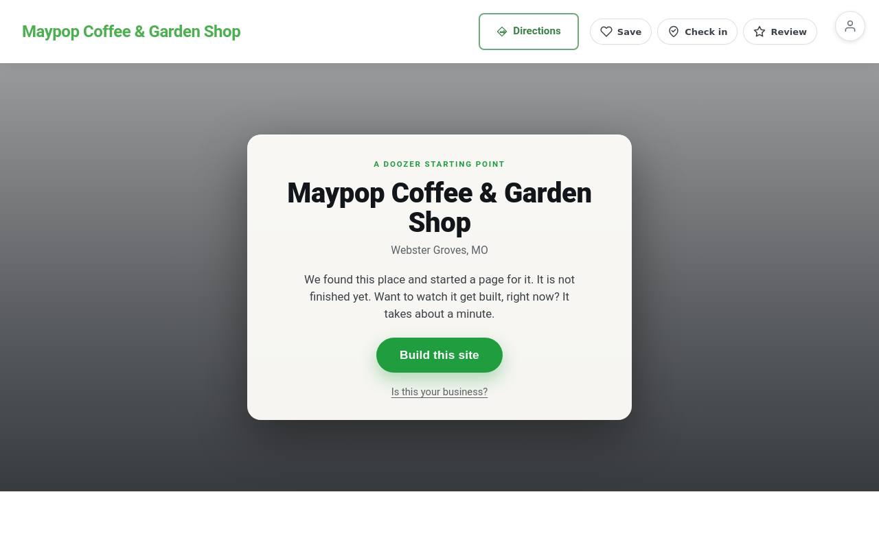 Preview of your live website