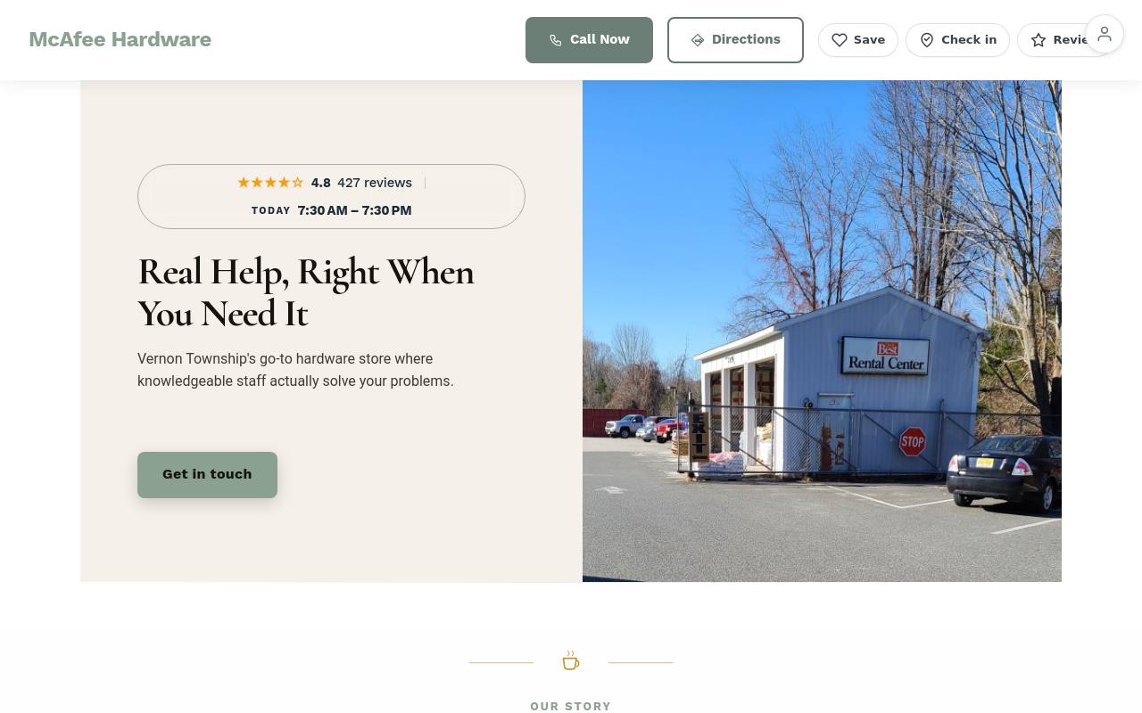 Preview of your live website