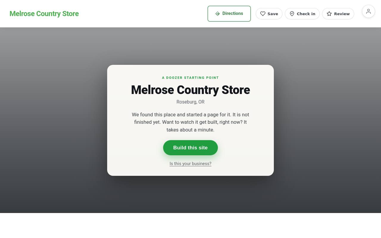 Preview of your live website