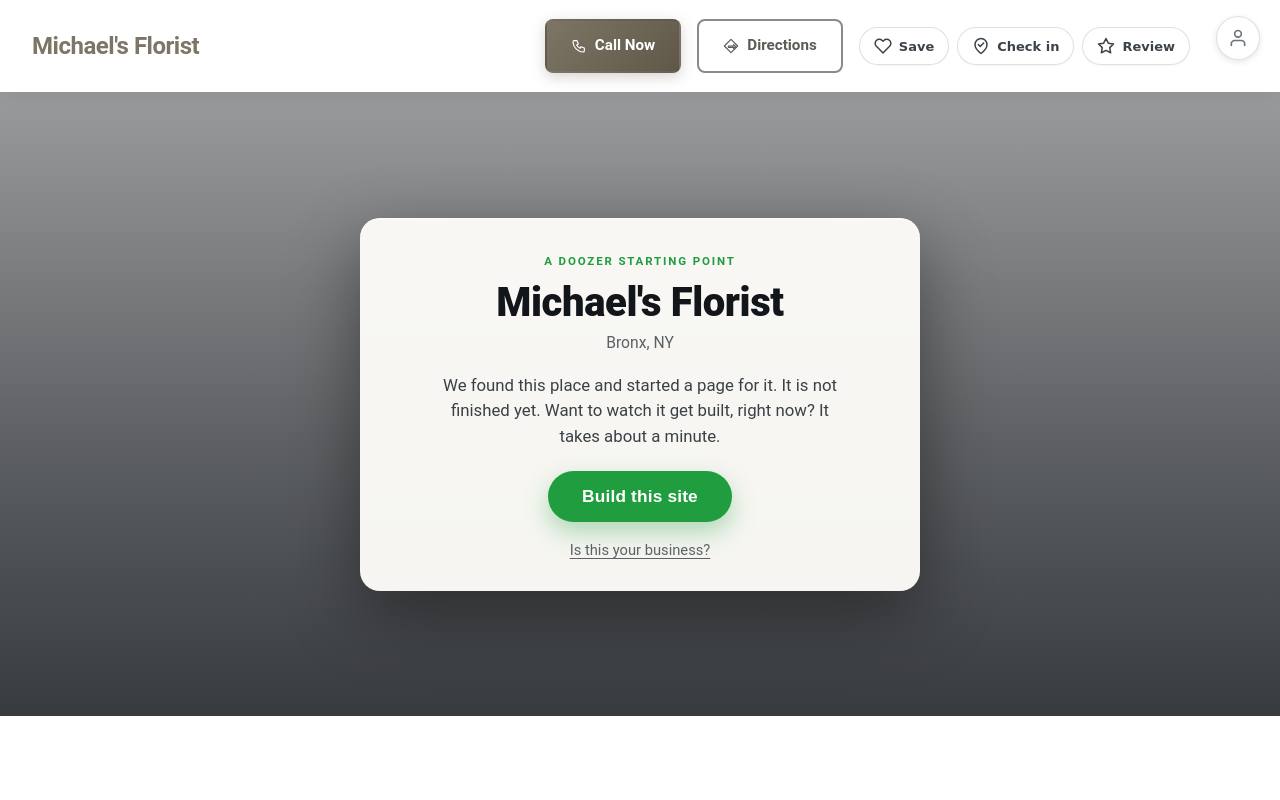Preview of your live website
