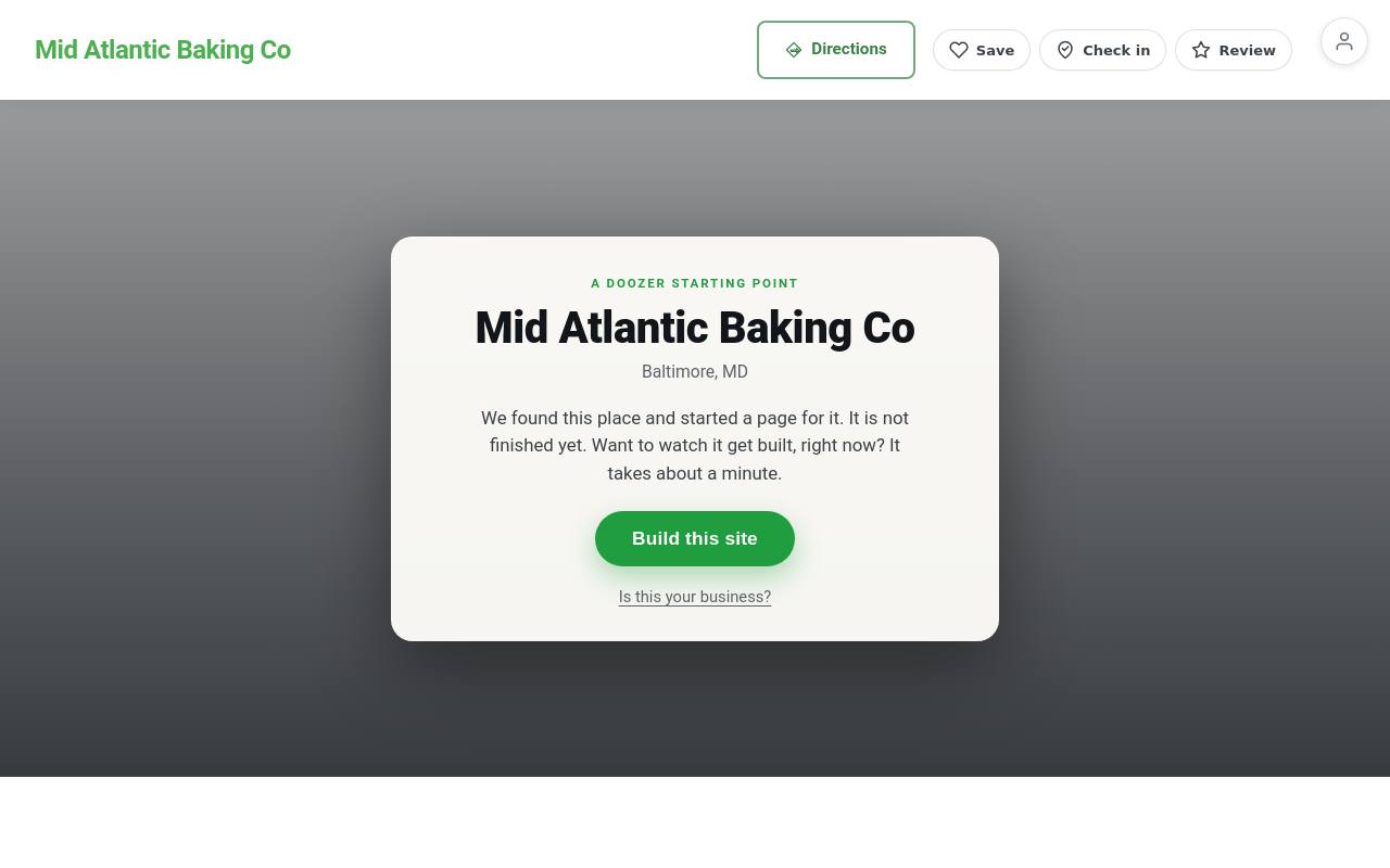 Preview of your live website