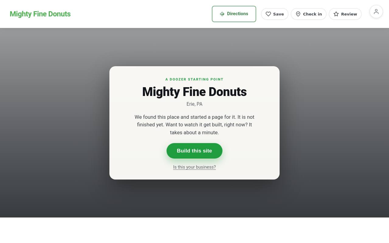 Preview of your live website