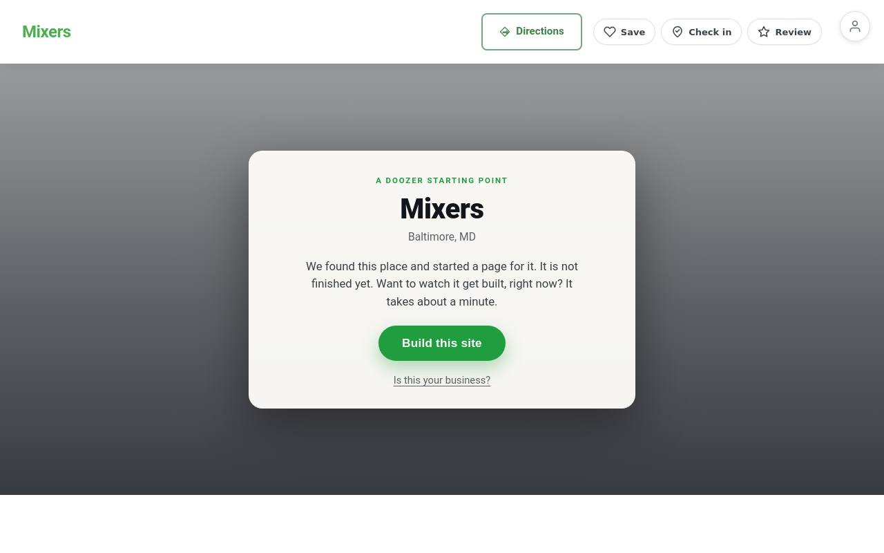 Preview of your live website