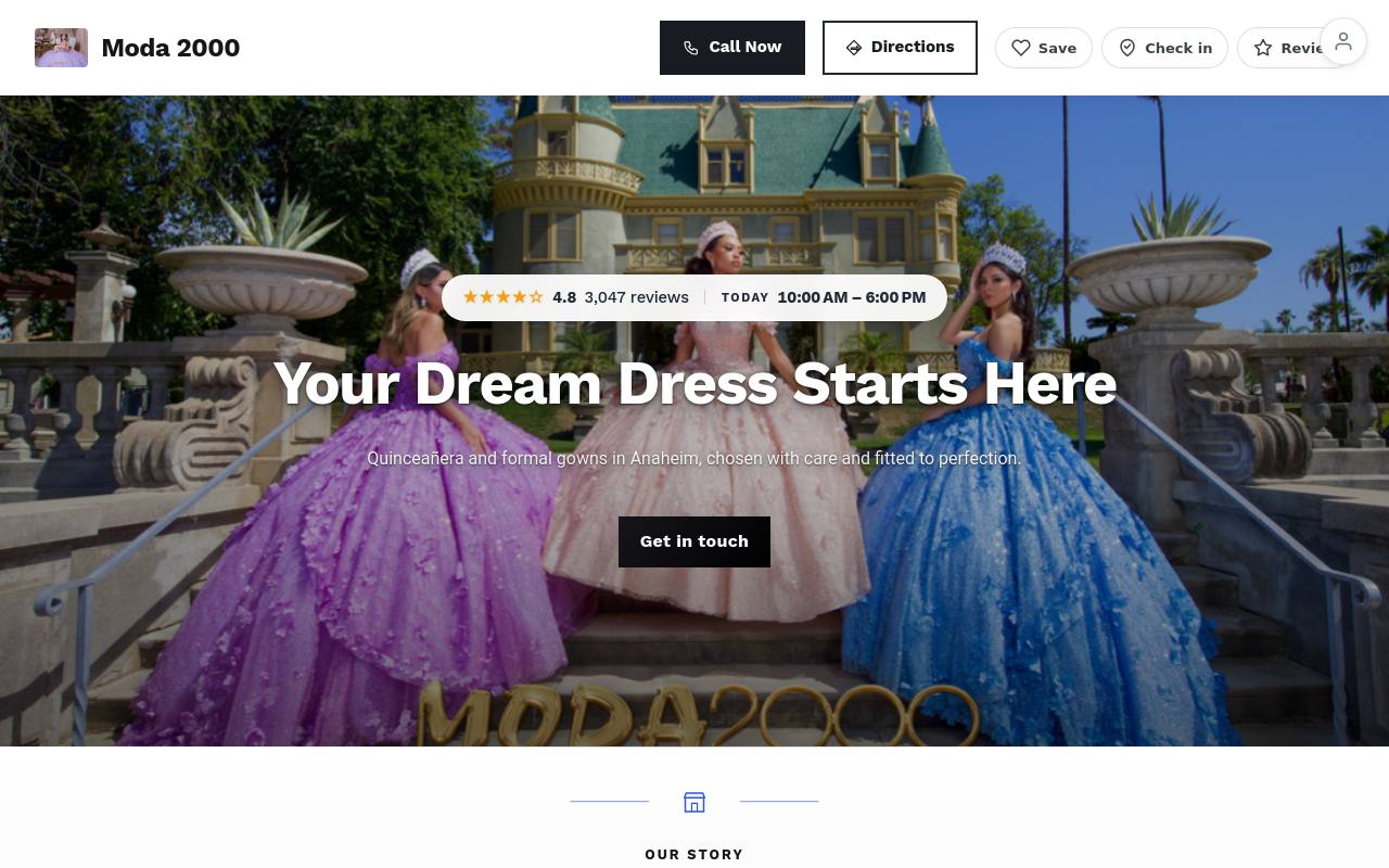 Preview of your live website