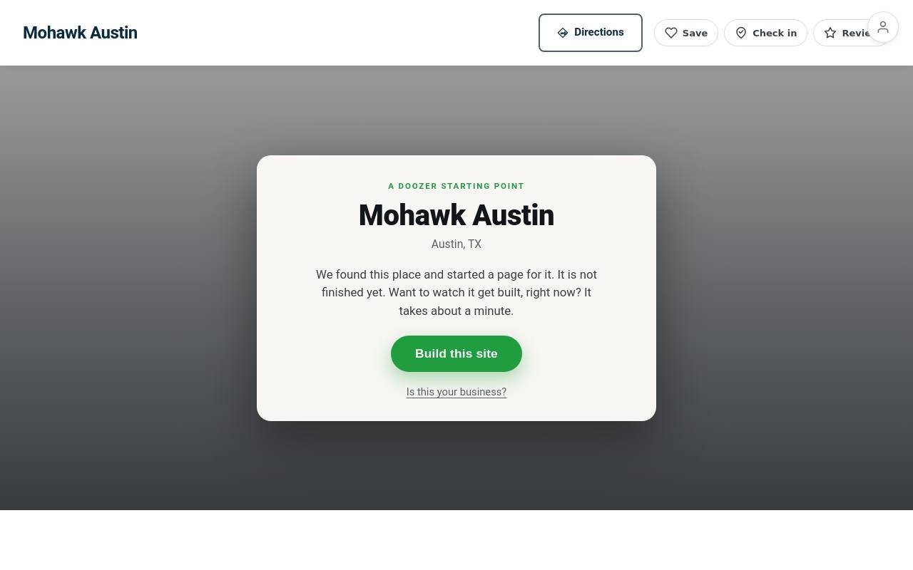 Preview of your live website