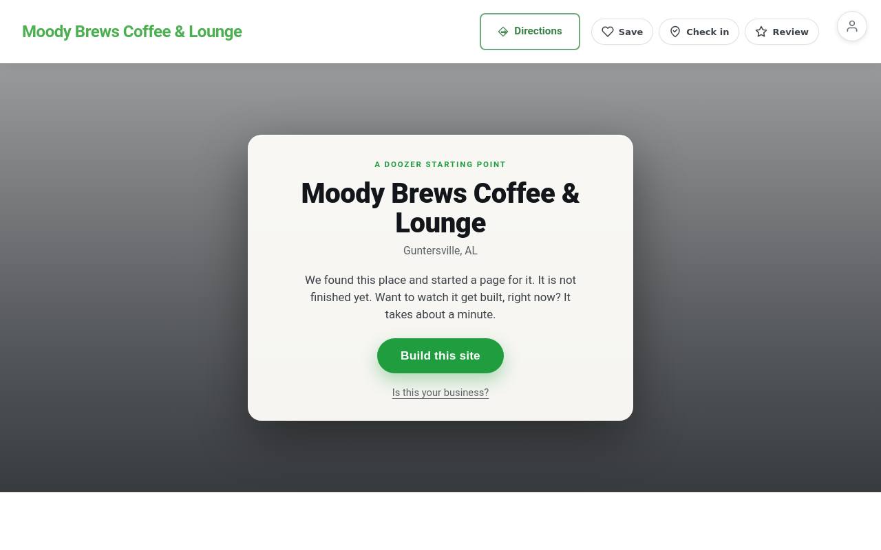 Preview of your live website