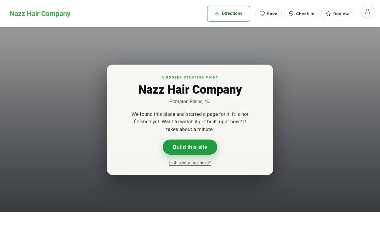 Preview of your live website