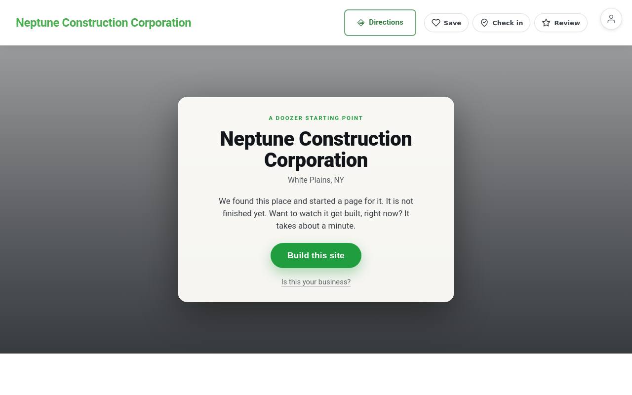 Preview of your live website