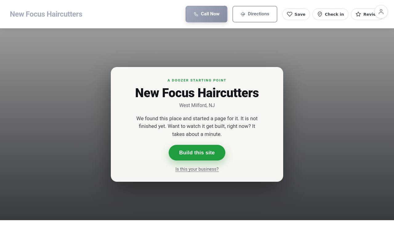 Preview of your live website