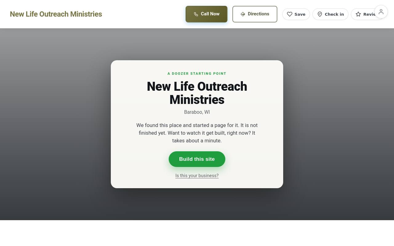 Preview of your live website