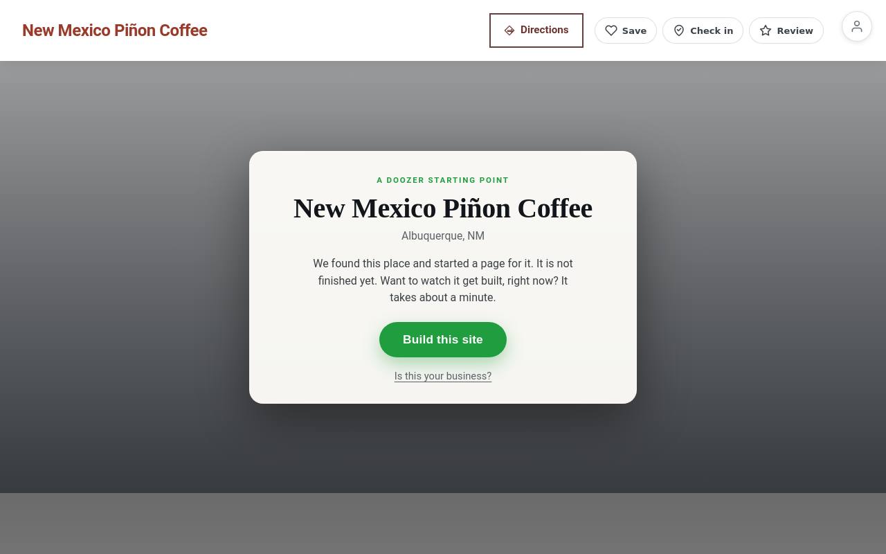 Preview of your live website
