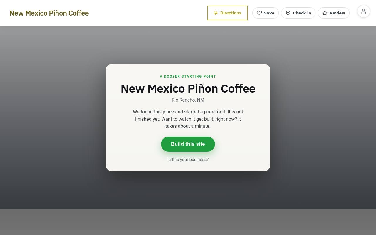 Preview of your live website