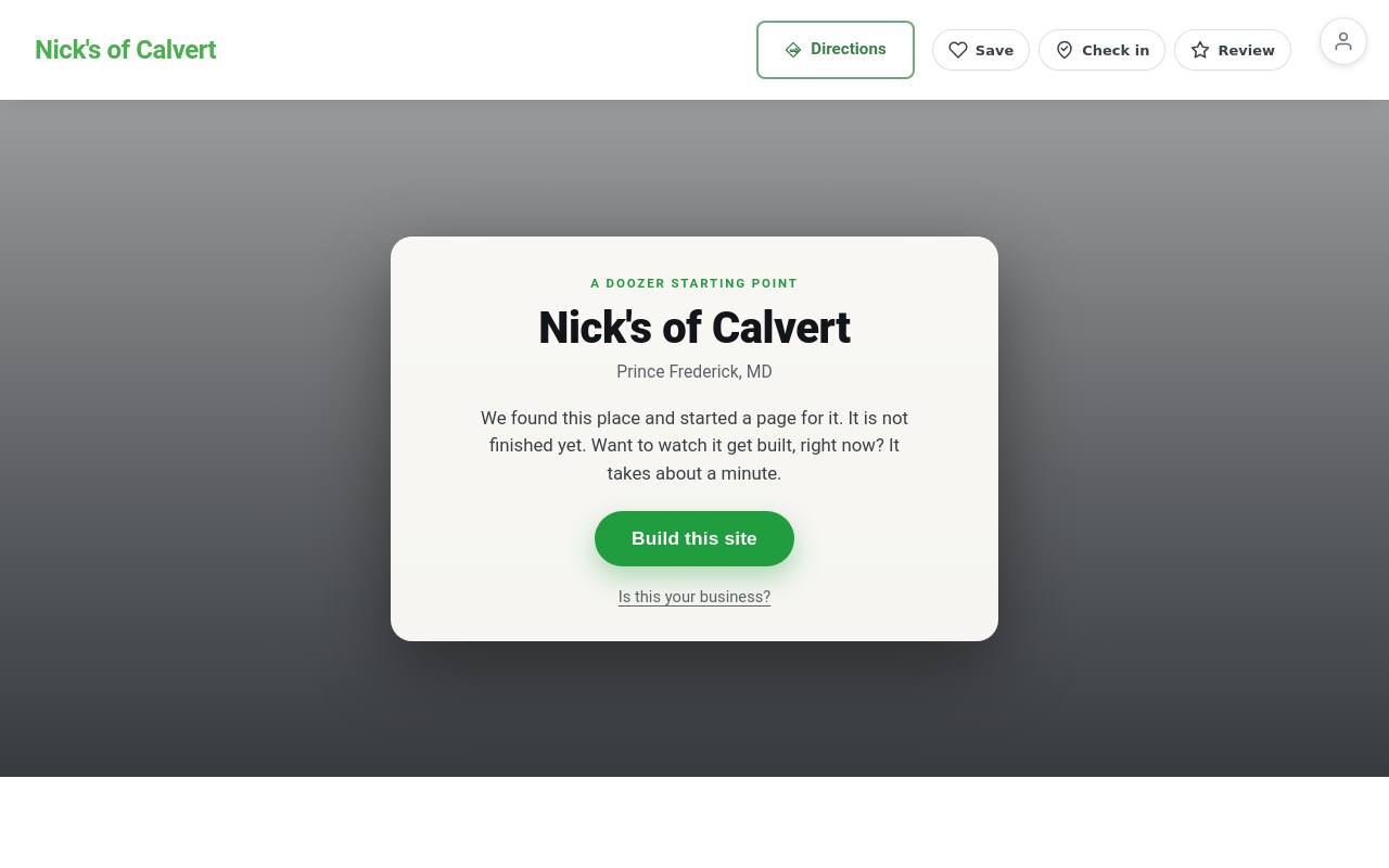 Preview of your live website