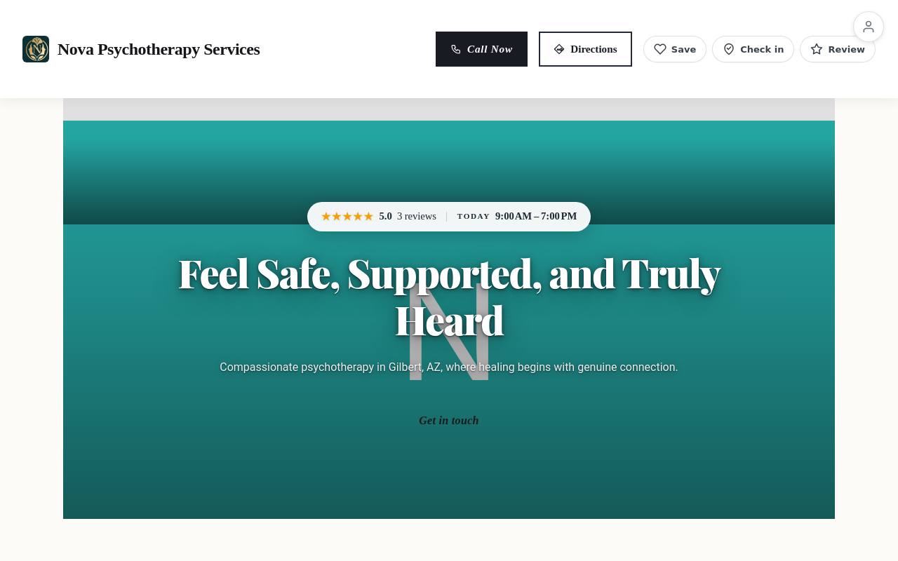 Preview of your live website