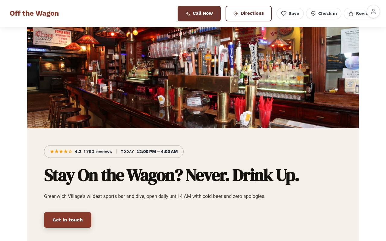 Preview of your live website