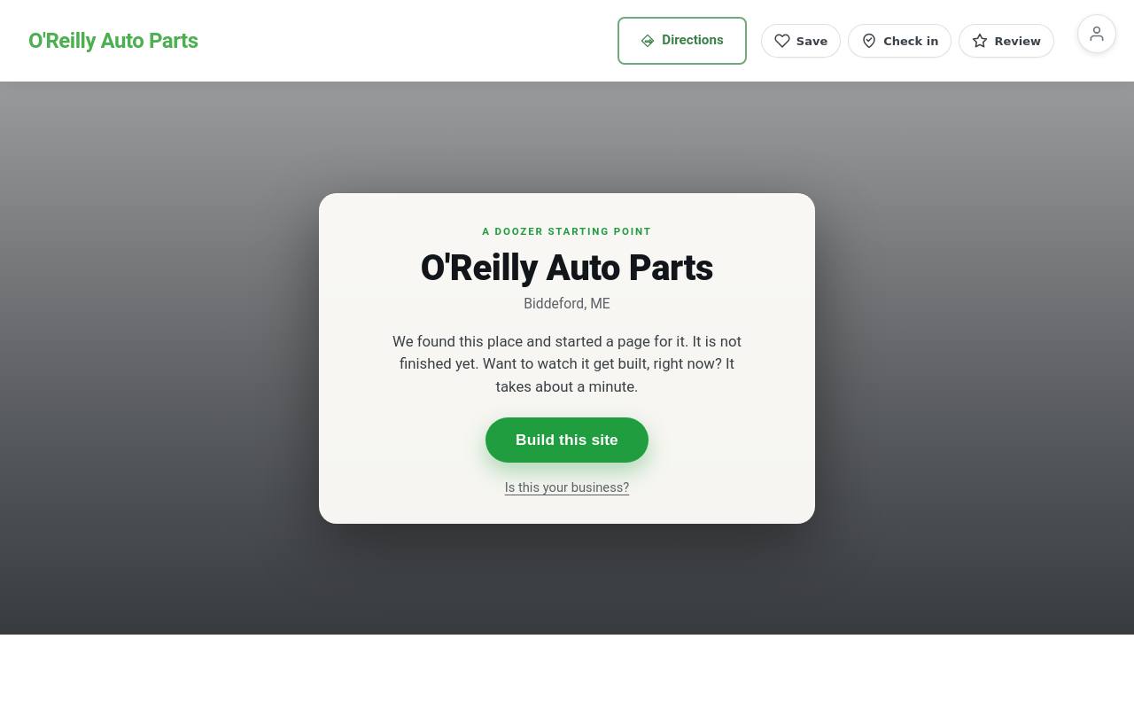 Preview of your live website