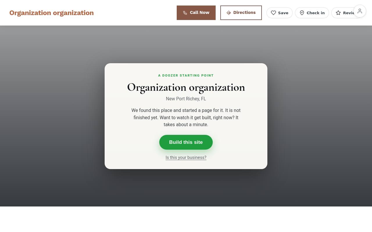 Preview of your live website