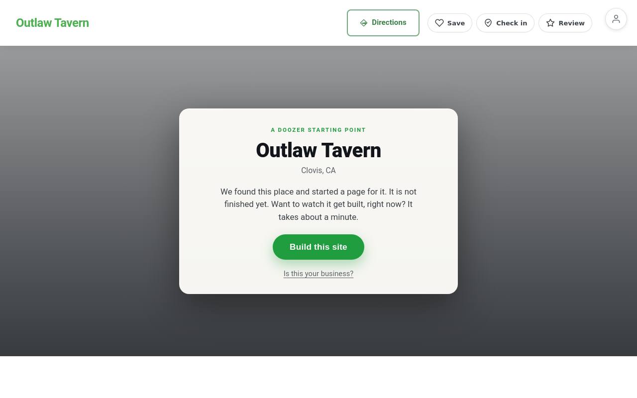 Preview of your live website