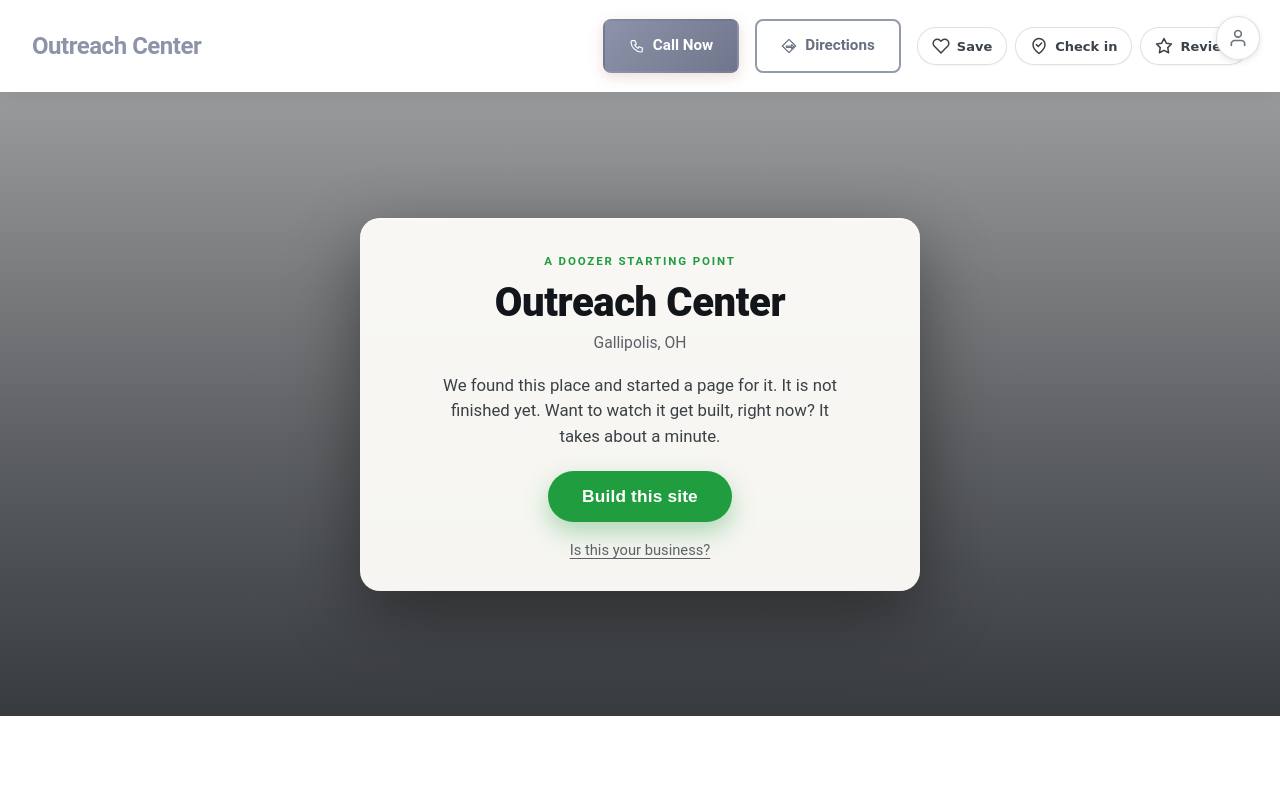 Preview of your live website