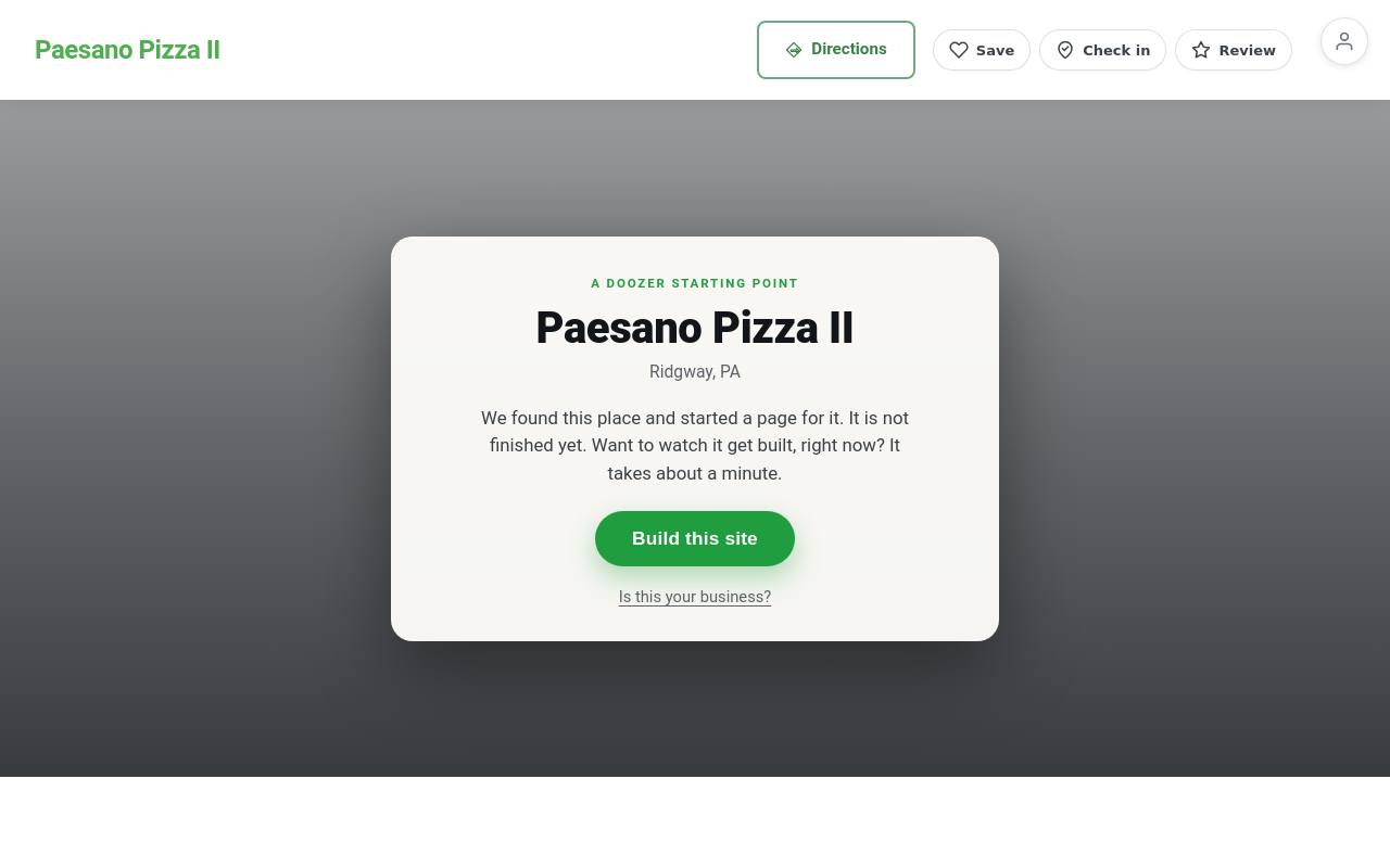 Preview of your live website