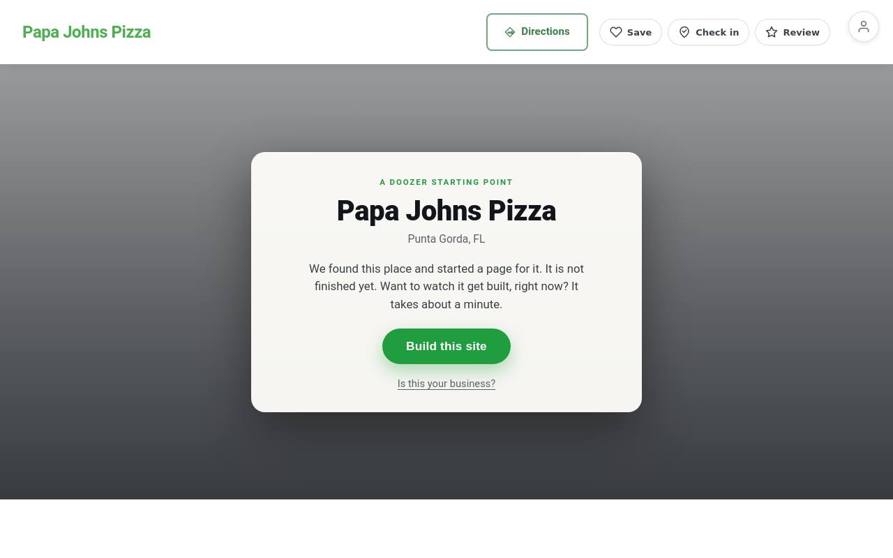Preview of your live website