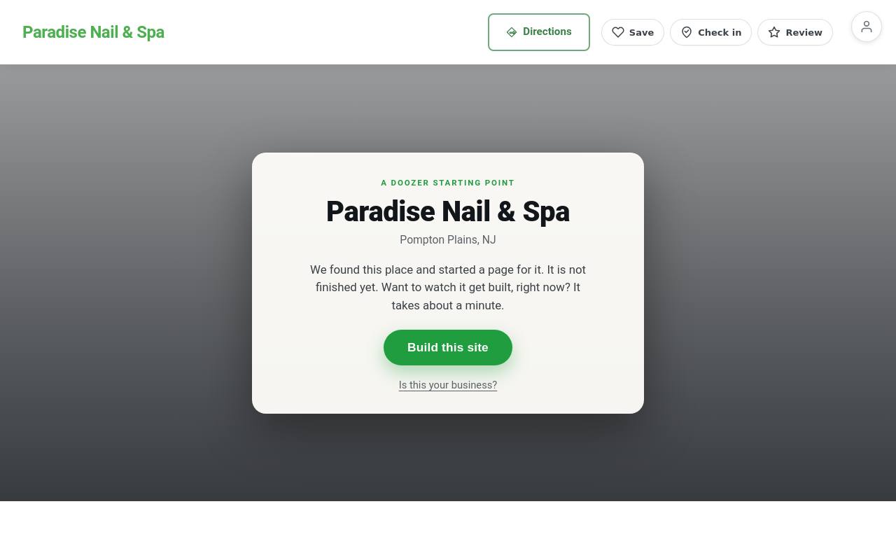 Preview of your live website