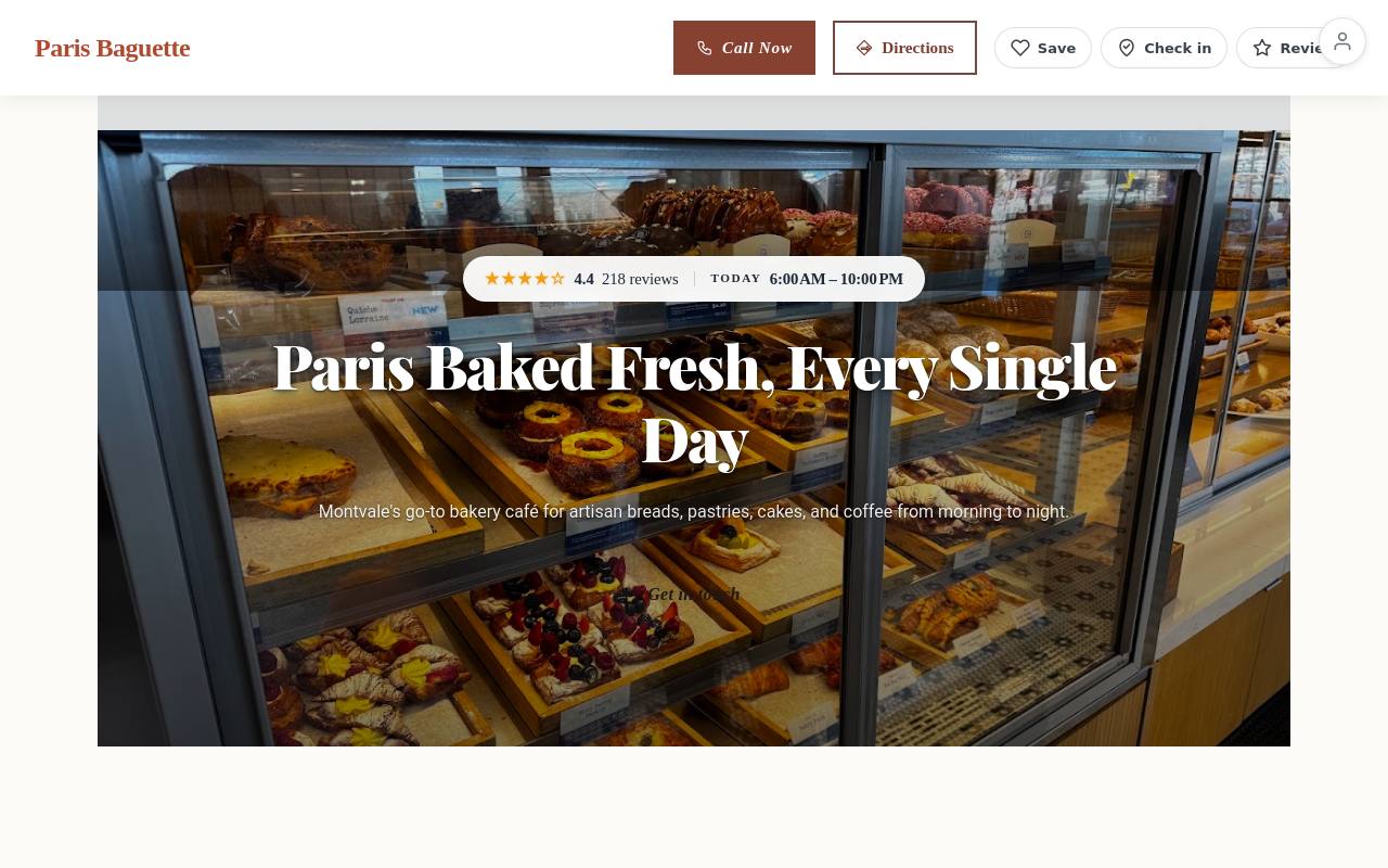 Preview of your live website