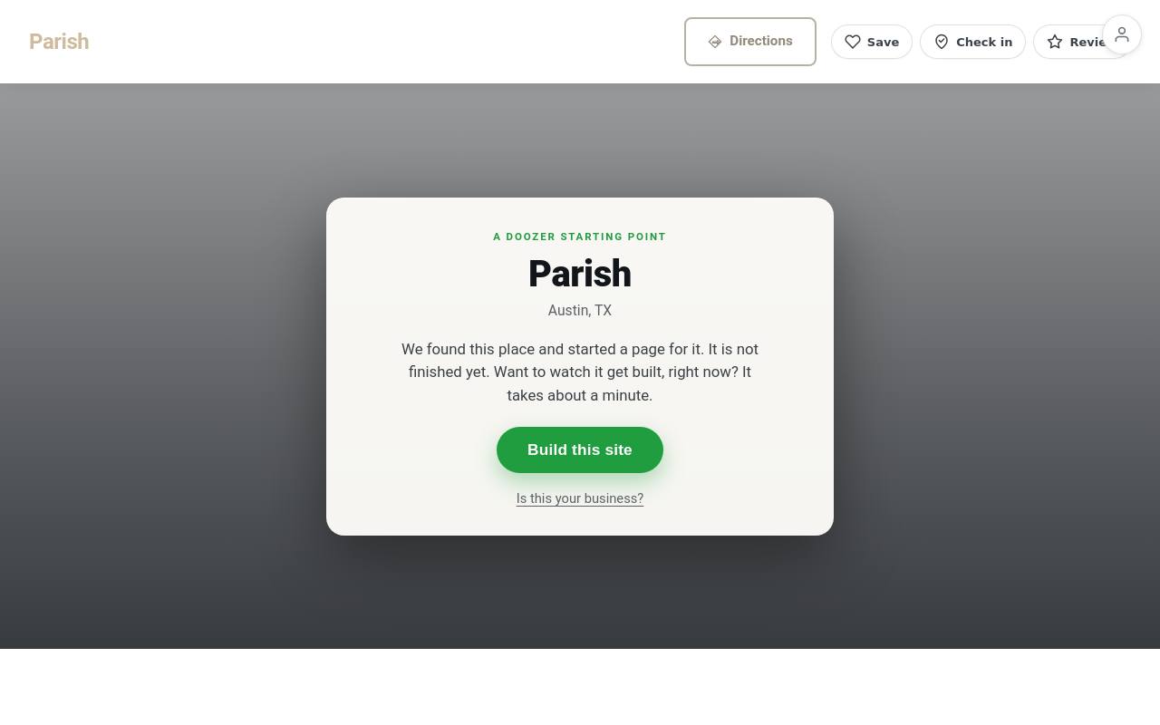Preview of your live website
