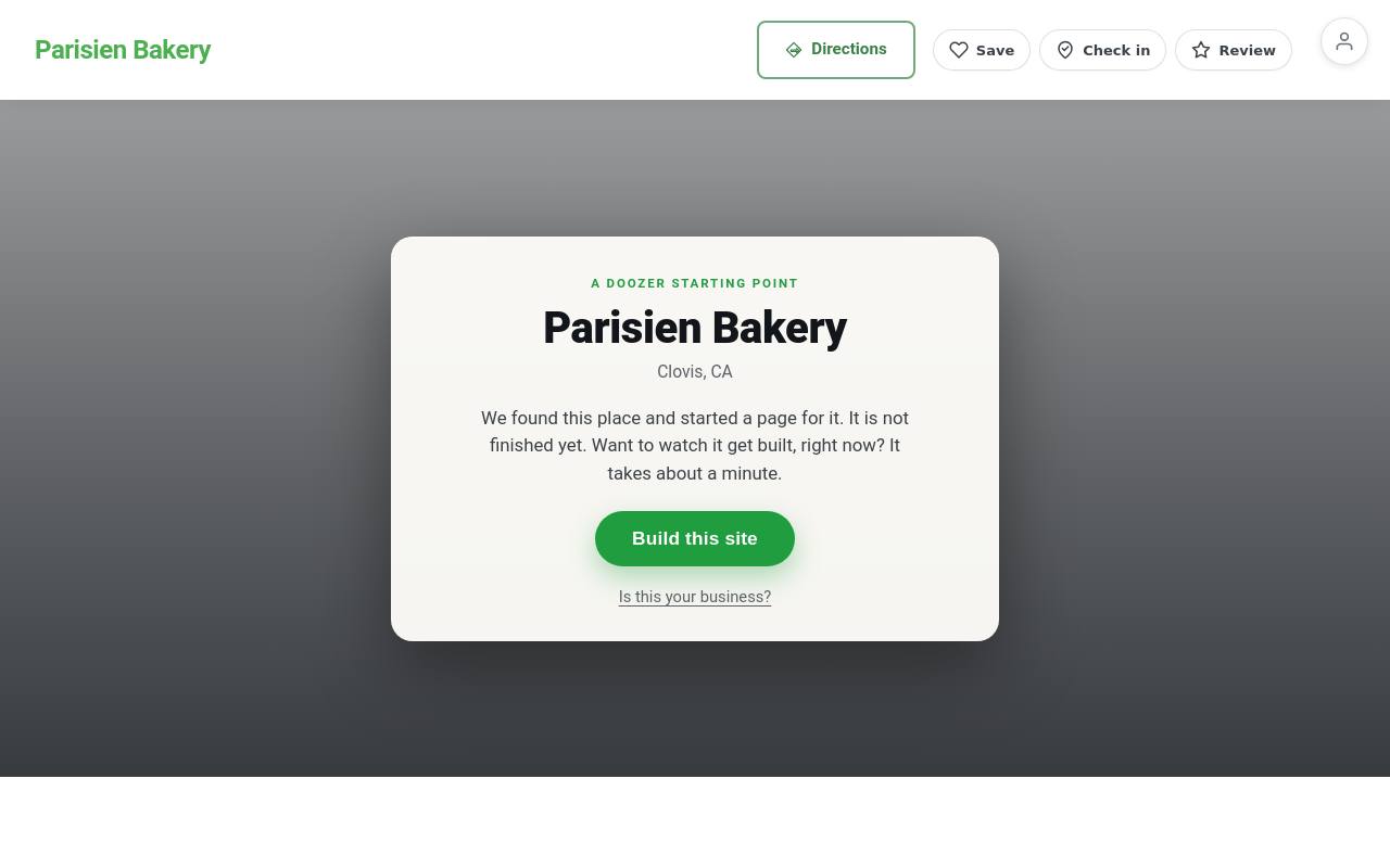 Preview of your live website