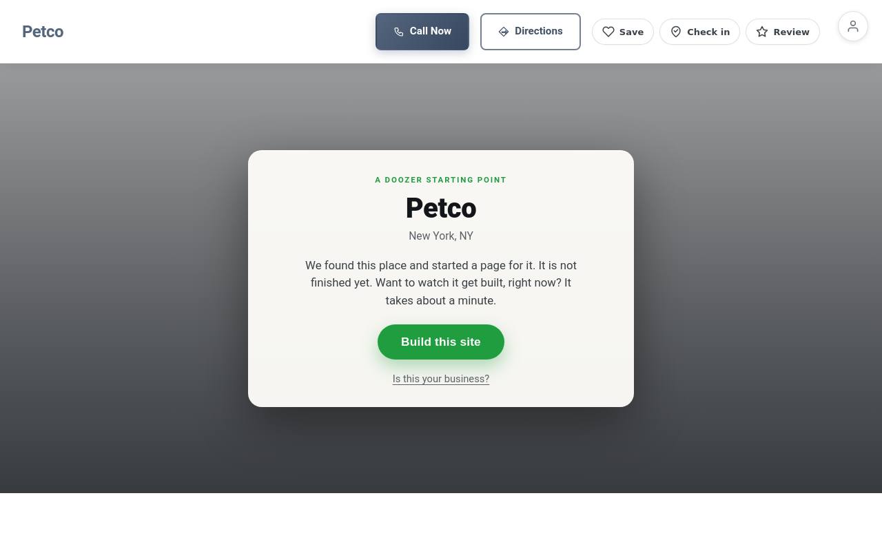 Preview of your live website
