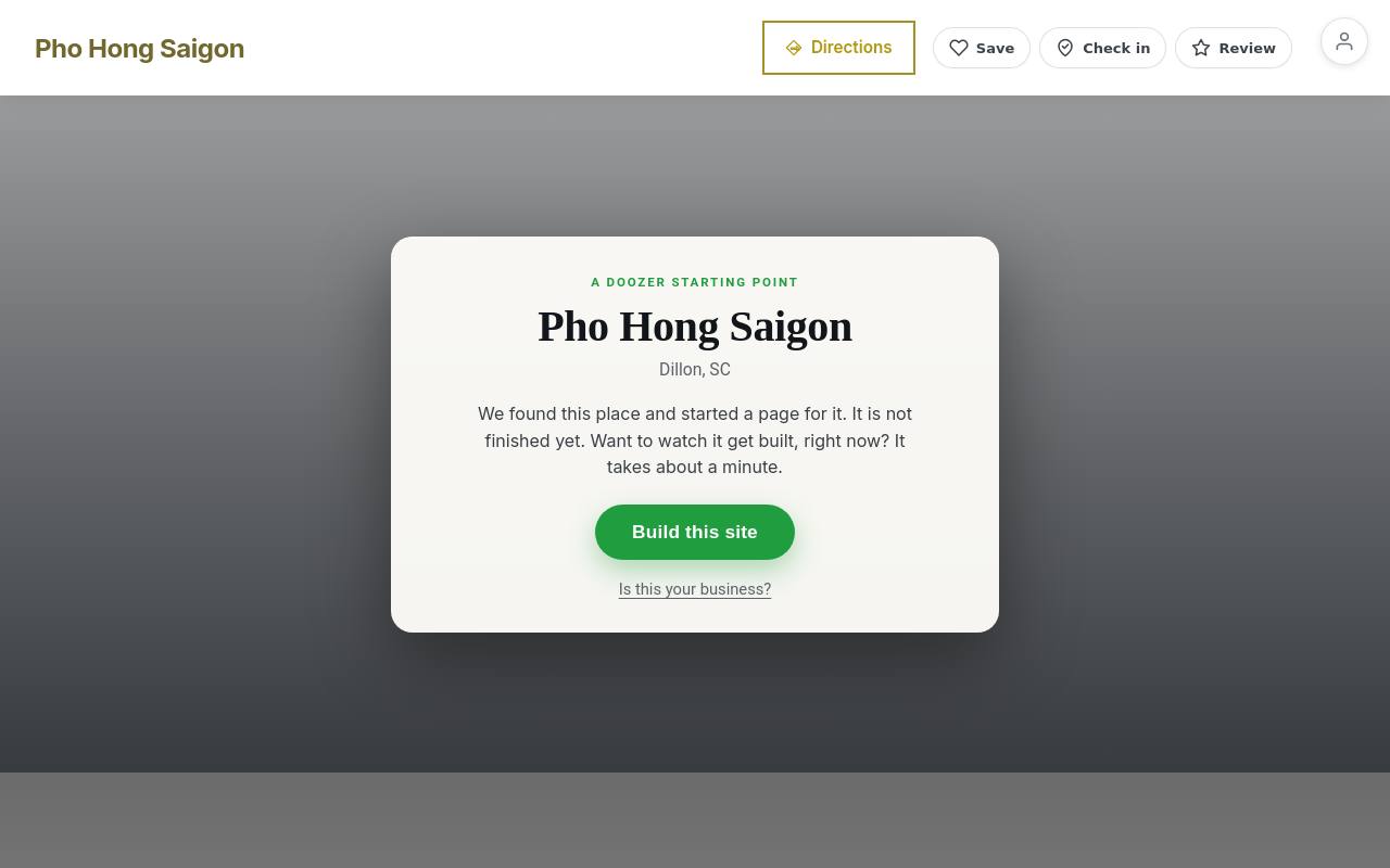 Preview of your live website