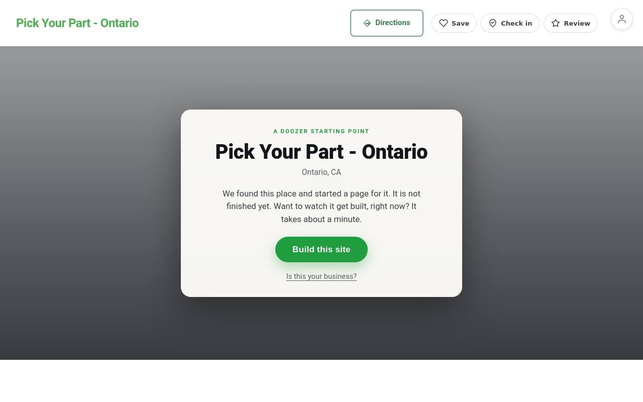 Preview of your live website