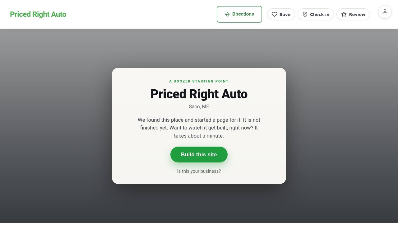 Preview of your live website