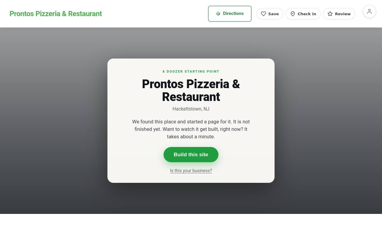 Preview of your live website