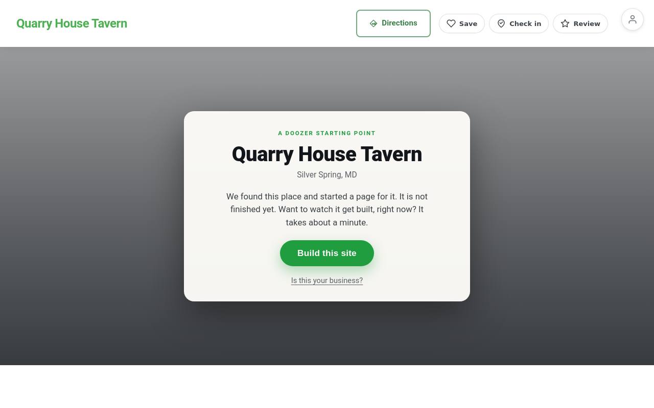Preview of your live website